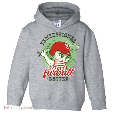 Professional Baseball Player Cat Cute Toddler Hoodie