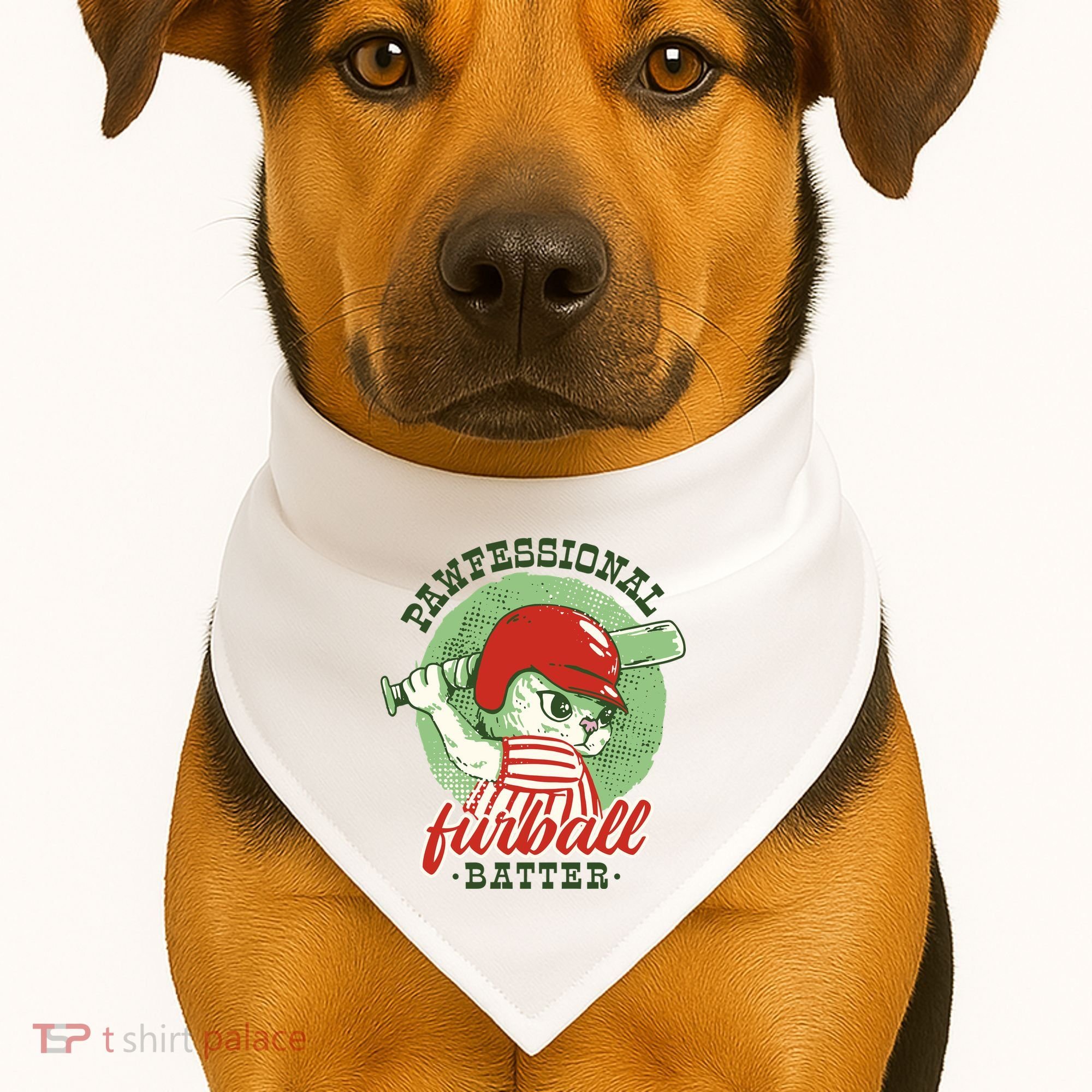 Professional Baseball Player Cat Cute USA-Made Doggie Bandana