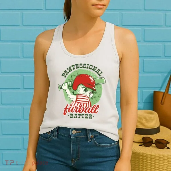 Professional Baseball Player Cat Cute Women's Tank Top