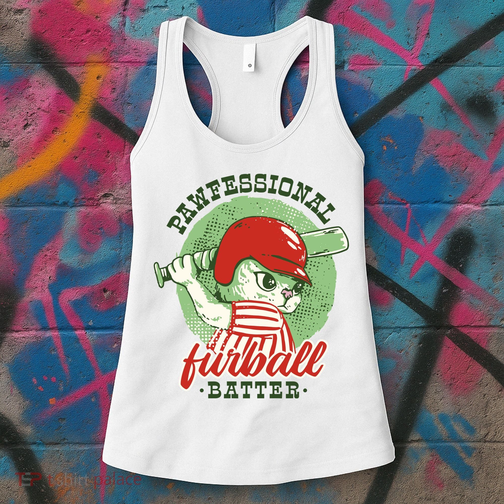 Professional Baseball Player Cat Cute Women's Tank Top