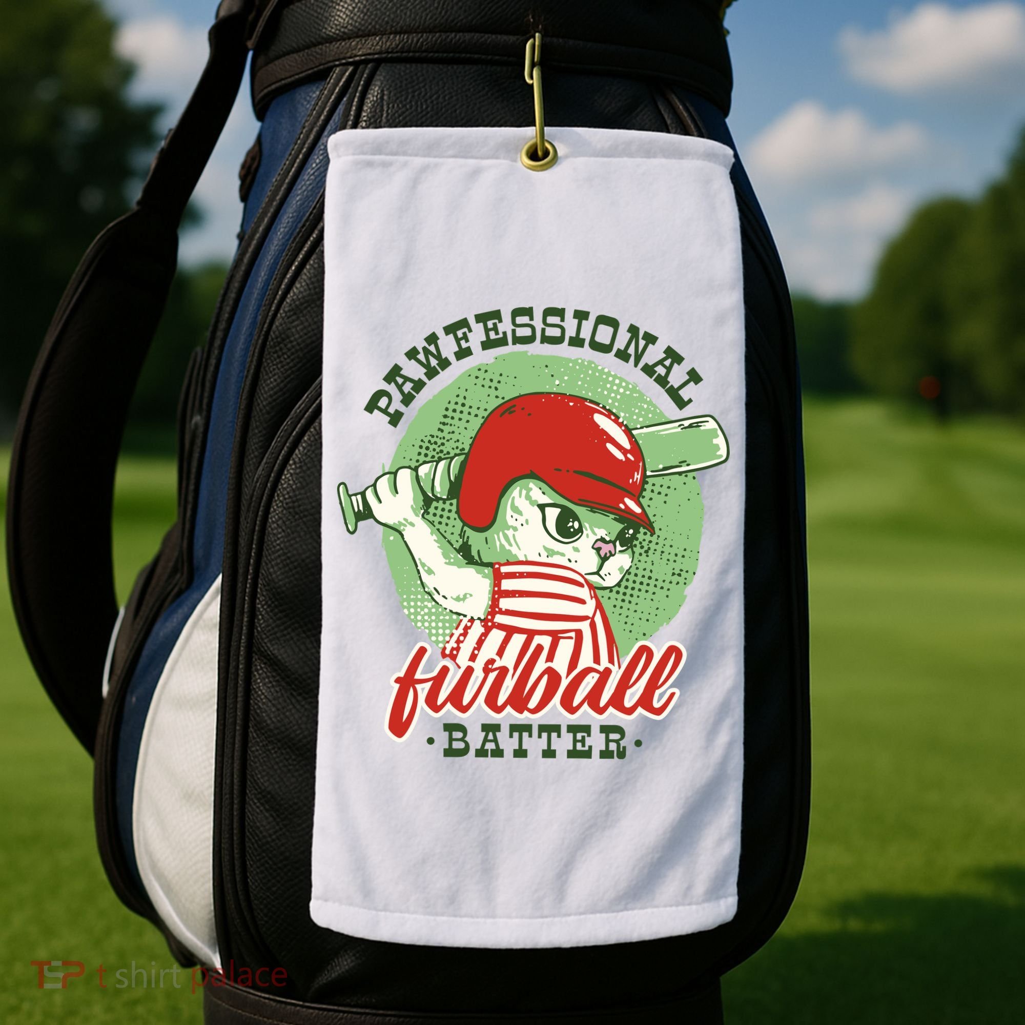 Professional Baseball Player Cat Cute Golf Towel