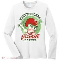 Professional Baseball Player Cat Cute Women's Long Sleeve Shirt thumb 0