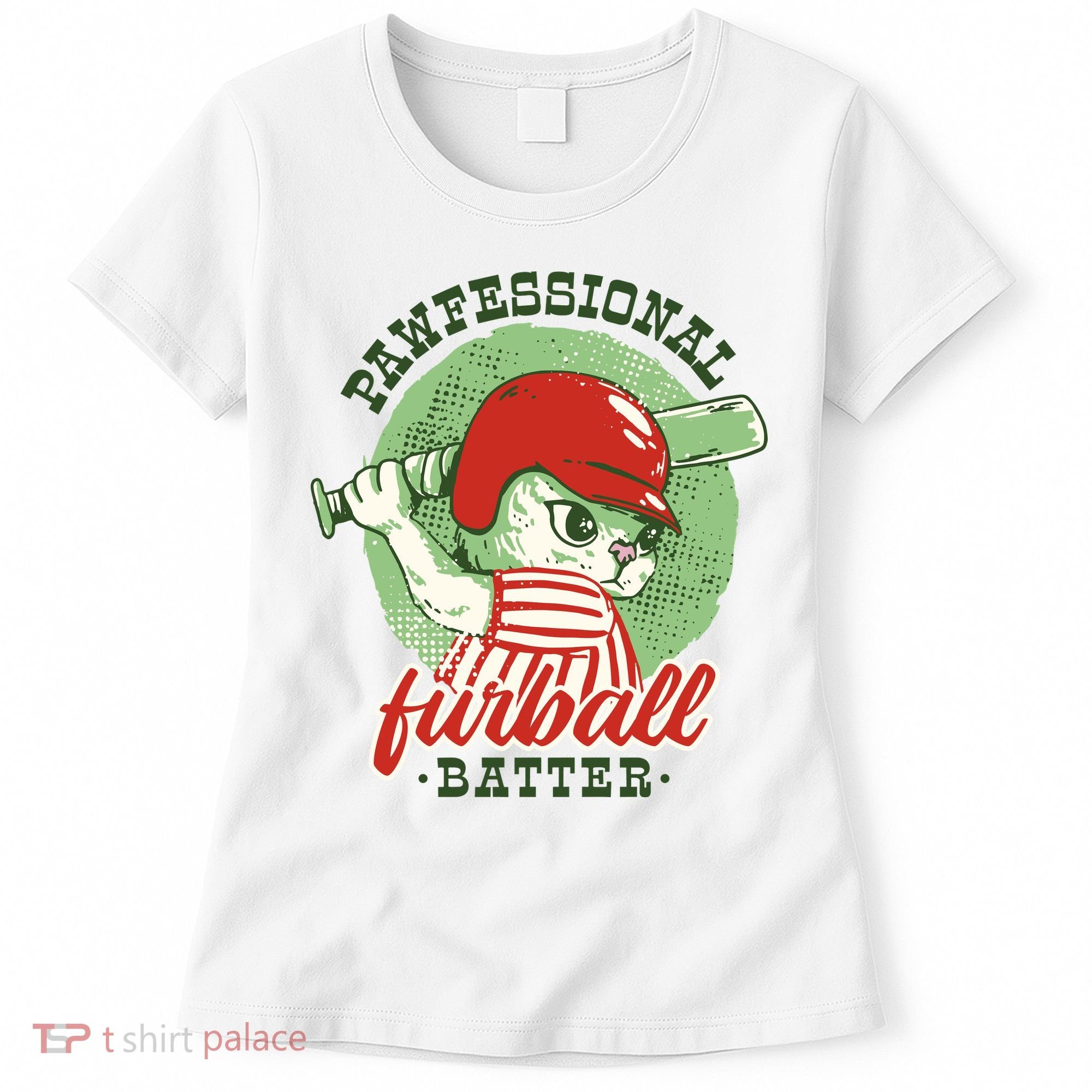 Professional Baseball Player Cat Cute Women's T-Shirt