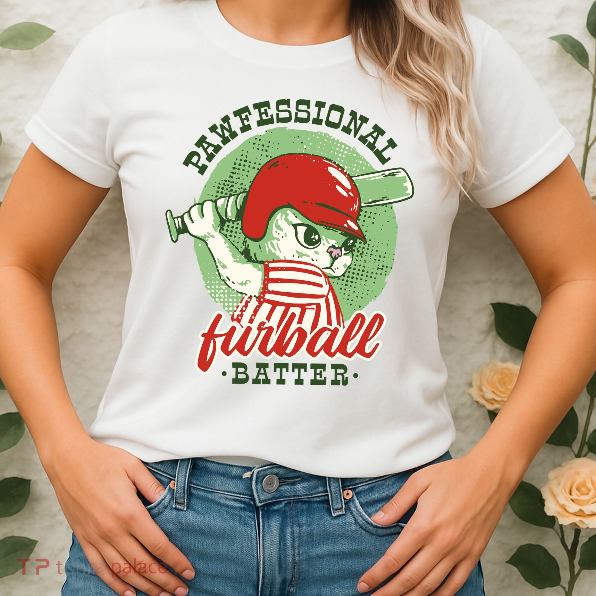 Professional Baseball Player Cat Cute Women's T-Shirt