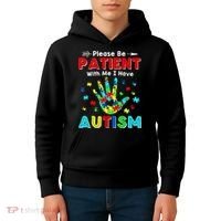 Please Be Patient With Me I Have Autism Kids Hoodie thumb 4