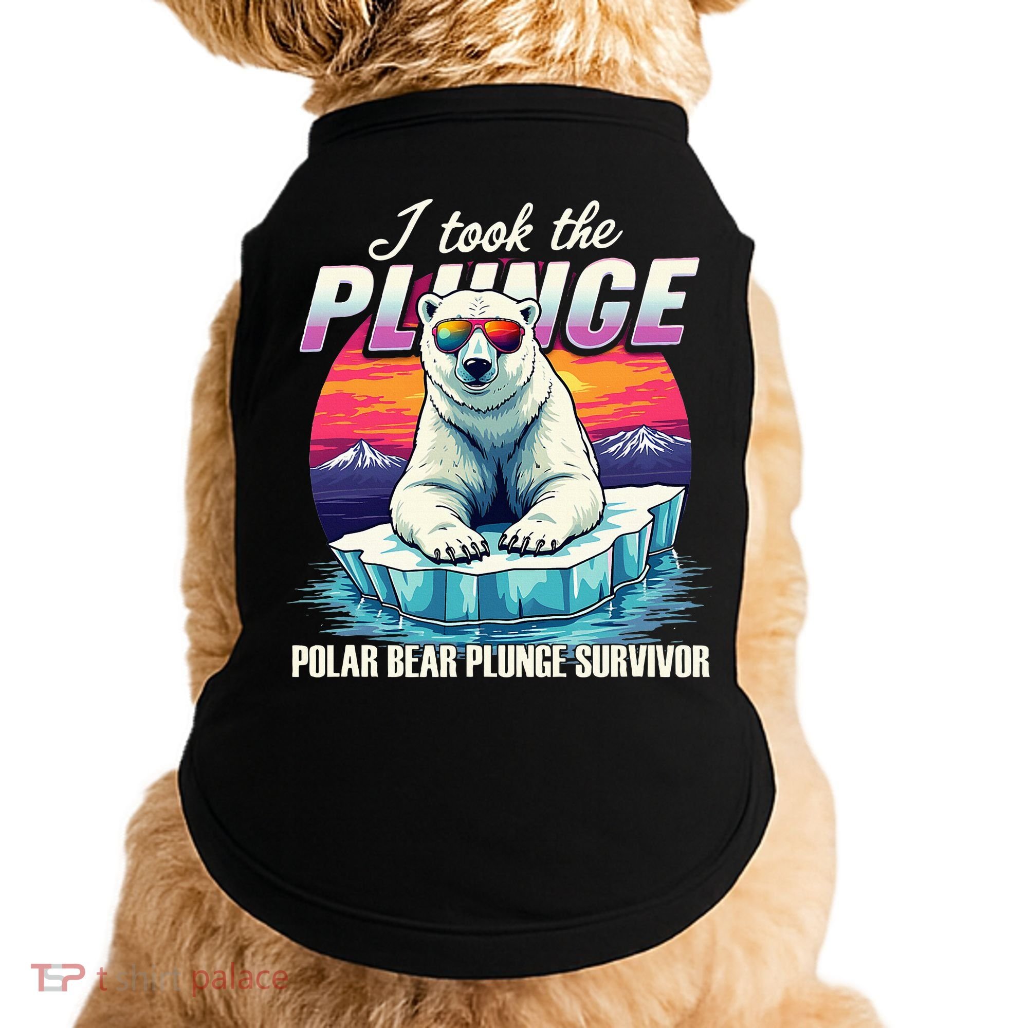 Polar Bear Plunge Survivor Fun Winter Adventurers Apparel Doggie Tank