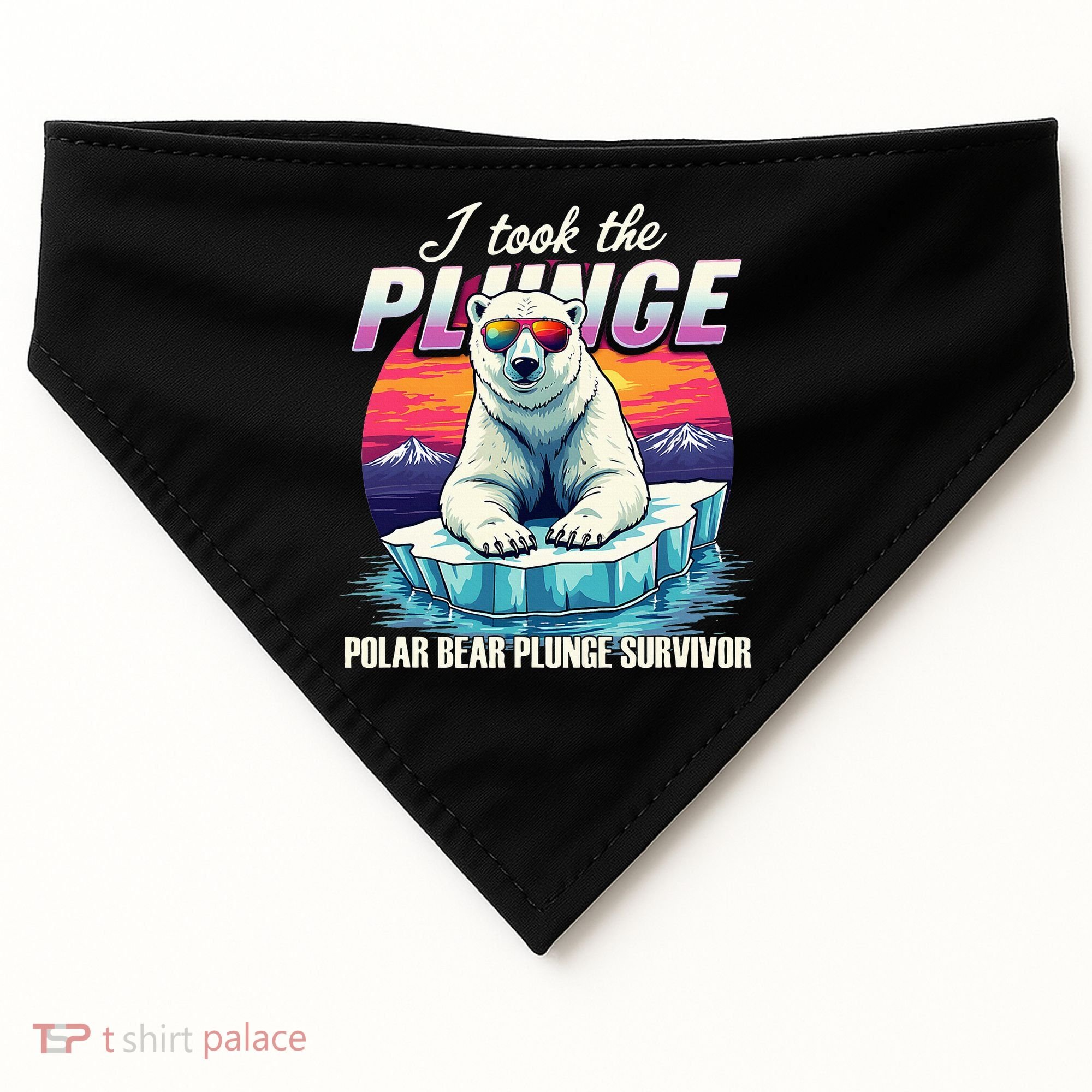 Polar Bear Plunge Survivor Fun Winter Adventurers Apparel USA-Made Doggie Bandana
