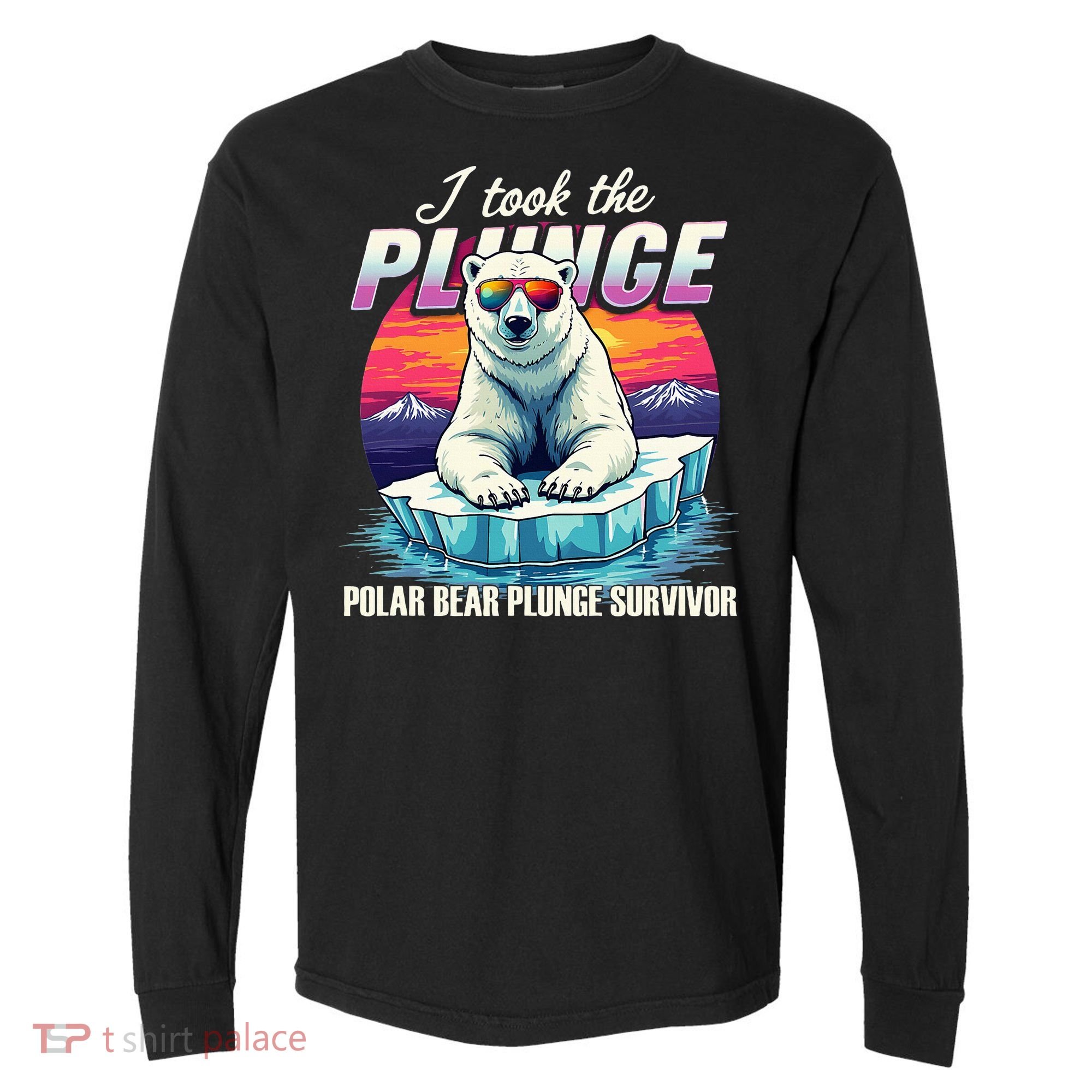Polar Bear Plunge Survivor Fun Winter Adventurers Apparel Comfort Colors Heavyweight Long Sleeve T-Shirt