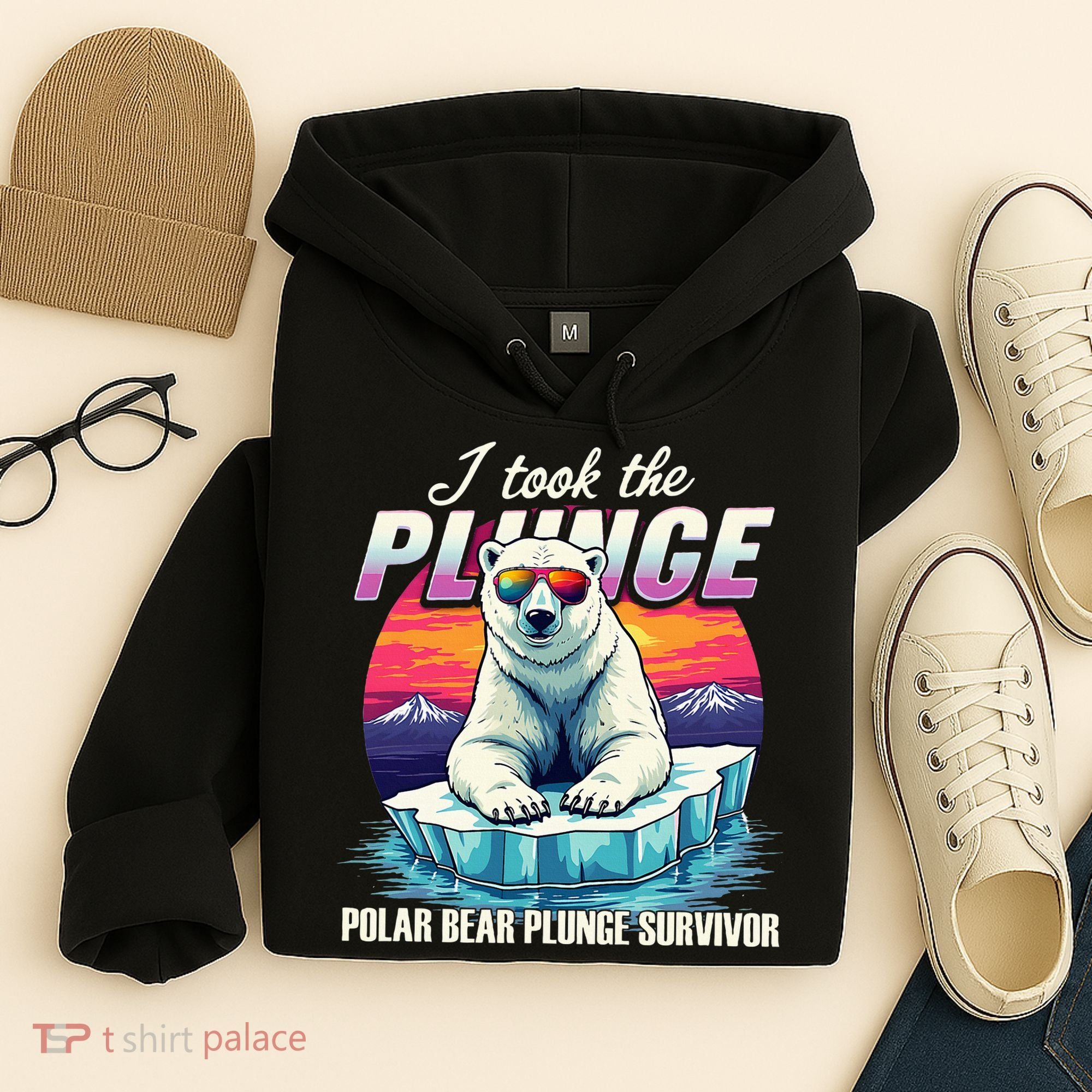 Polar Bear Plunge Survivor Fun Winter Adventurers Apparel Hoodie