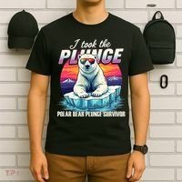 Polar Bear Plunge Survivor Fun Winter Adventurers Apparel T-Shirt thumb 6