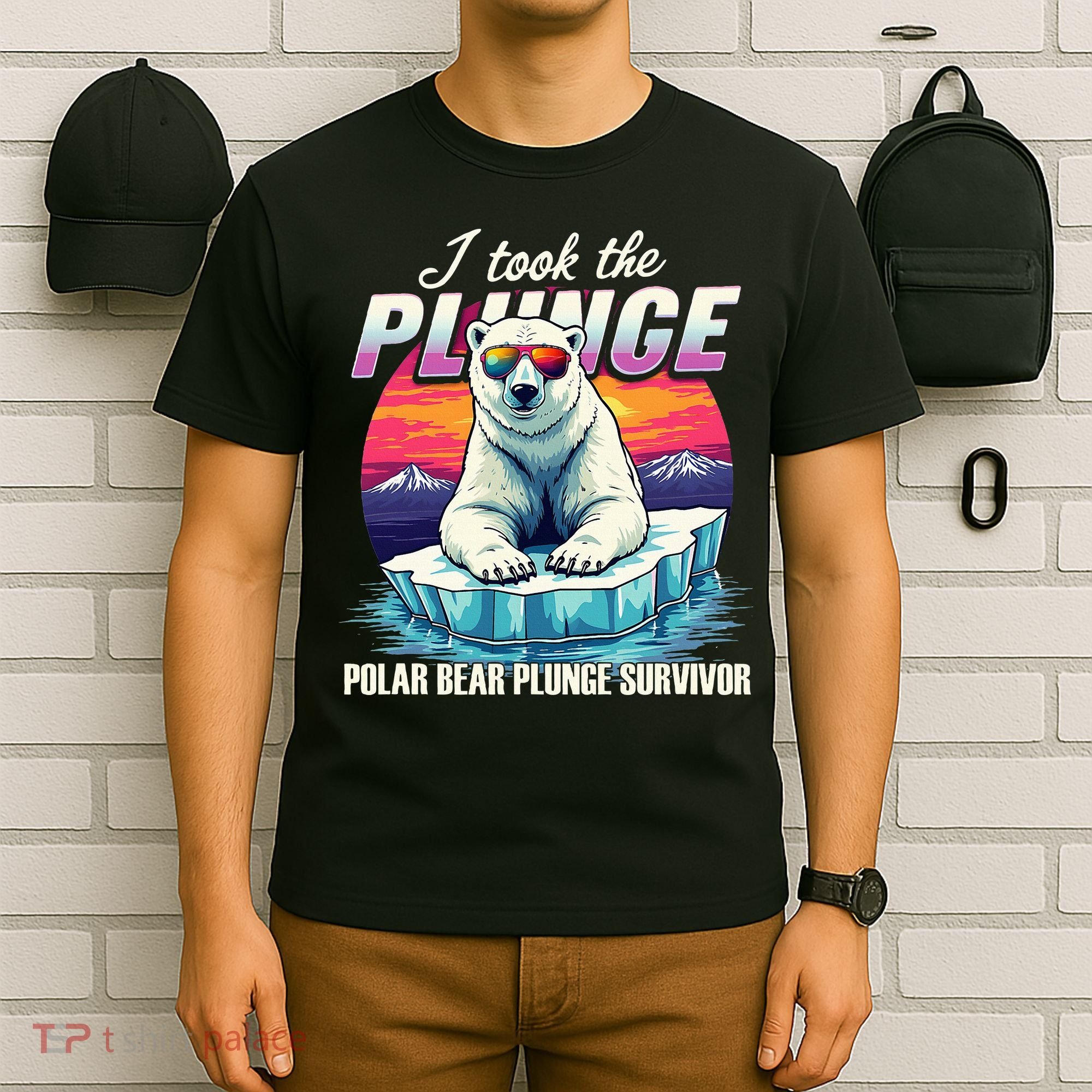 Polar Bear Plunge Survivor Fun Winter Adventurers Apparel T-Shirt