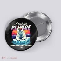 Polar Bear Plunge Survivor Fun Winter Adventurers Apparel Button thumb 0