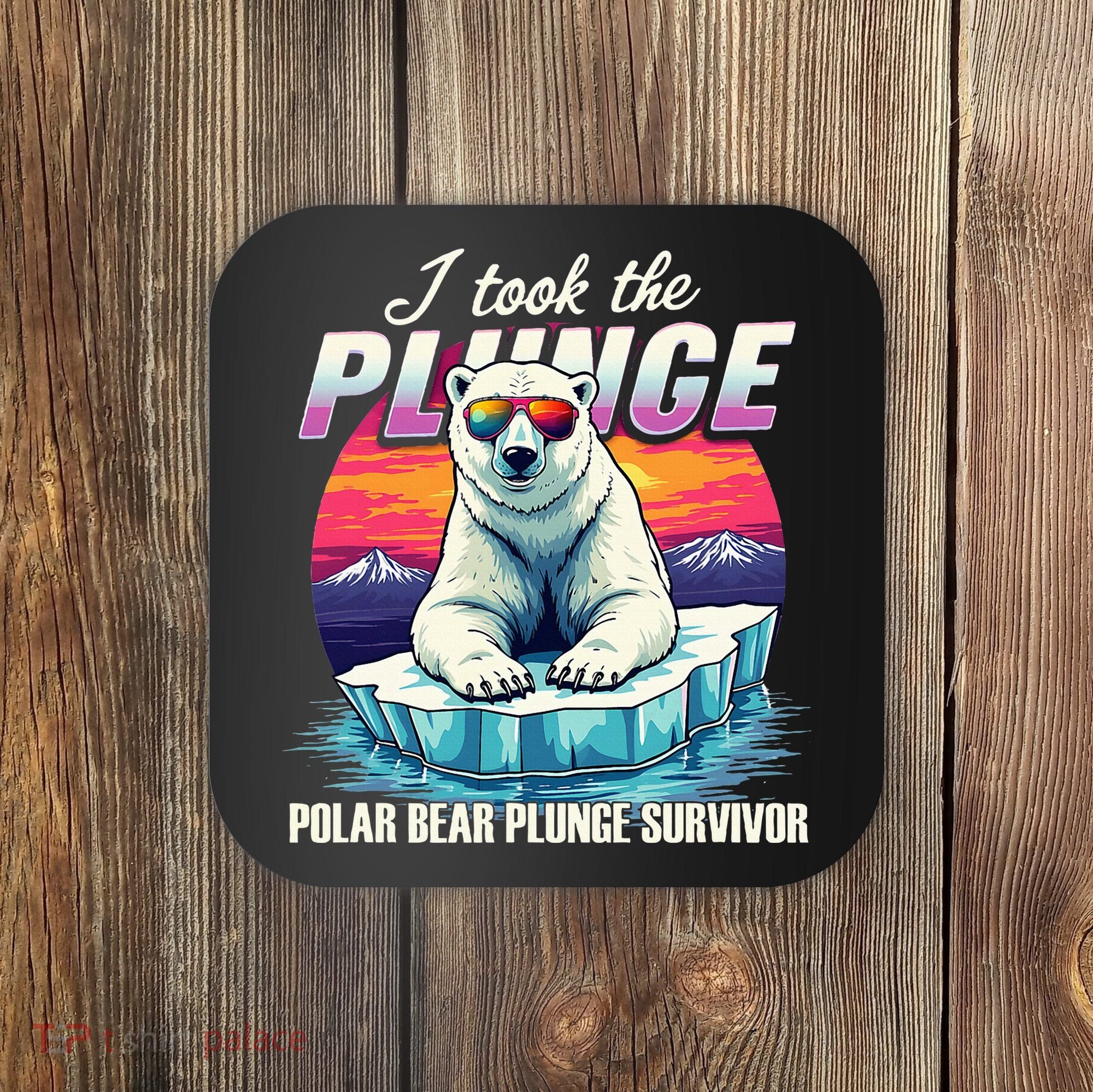 Polar Bear Plunge Survivor Fun Winter Adventurers Apparel Coaster
