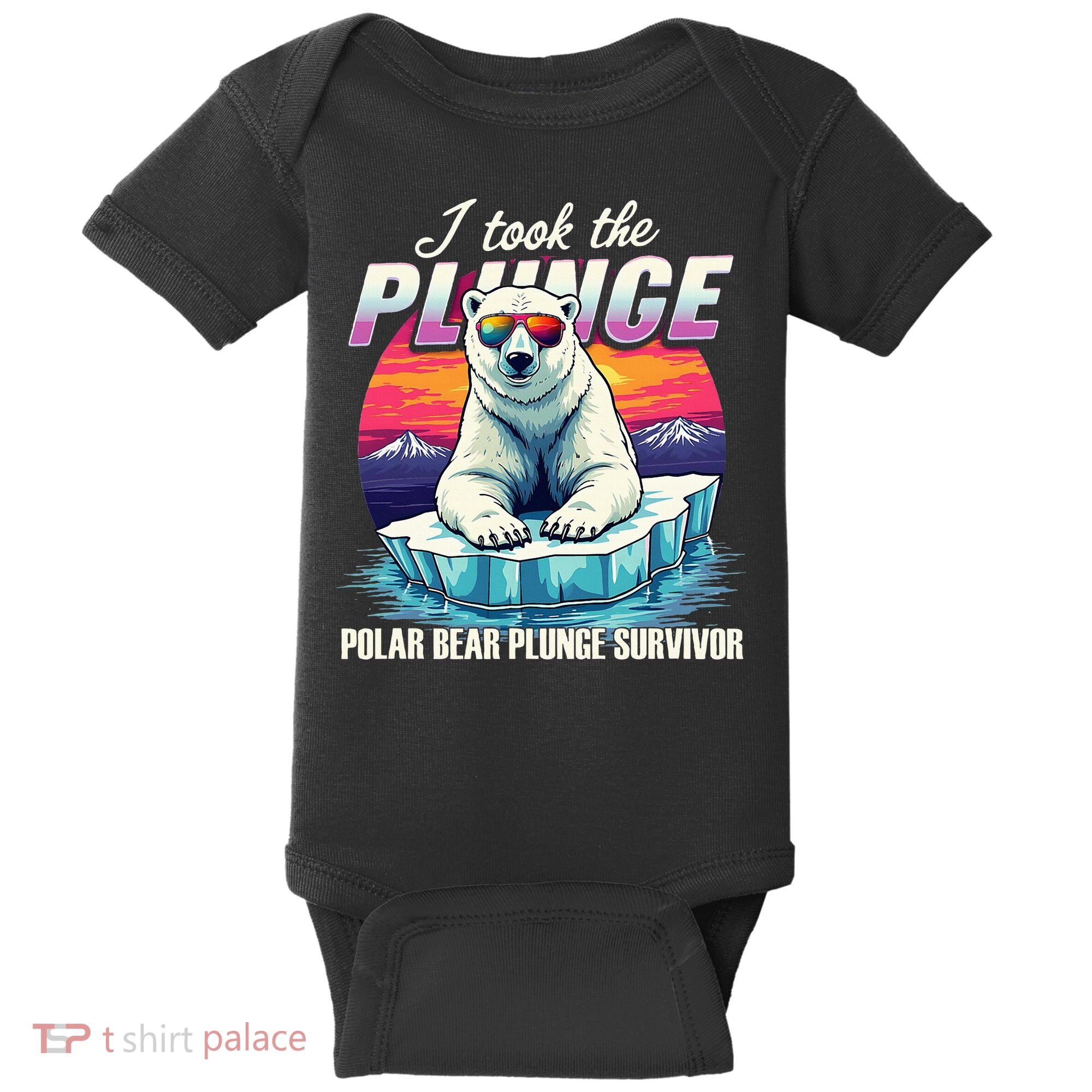 Polar Bear Plunge Survivor Fun Winter Adventurers Apparel Baby Bodysuit