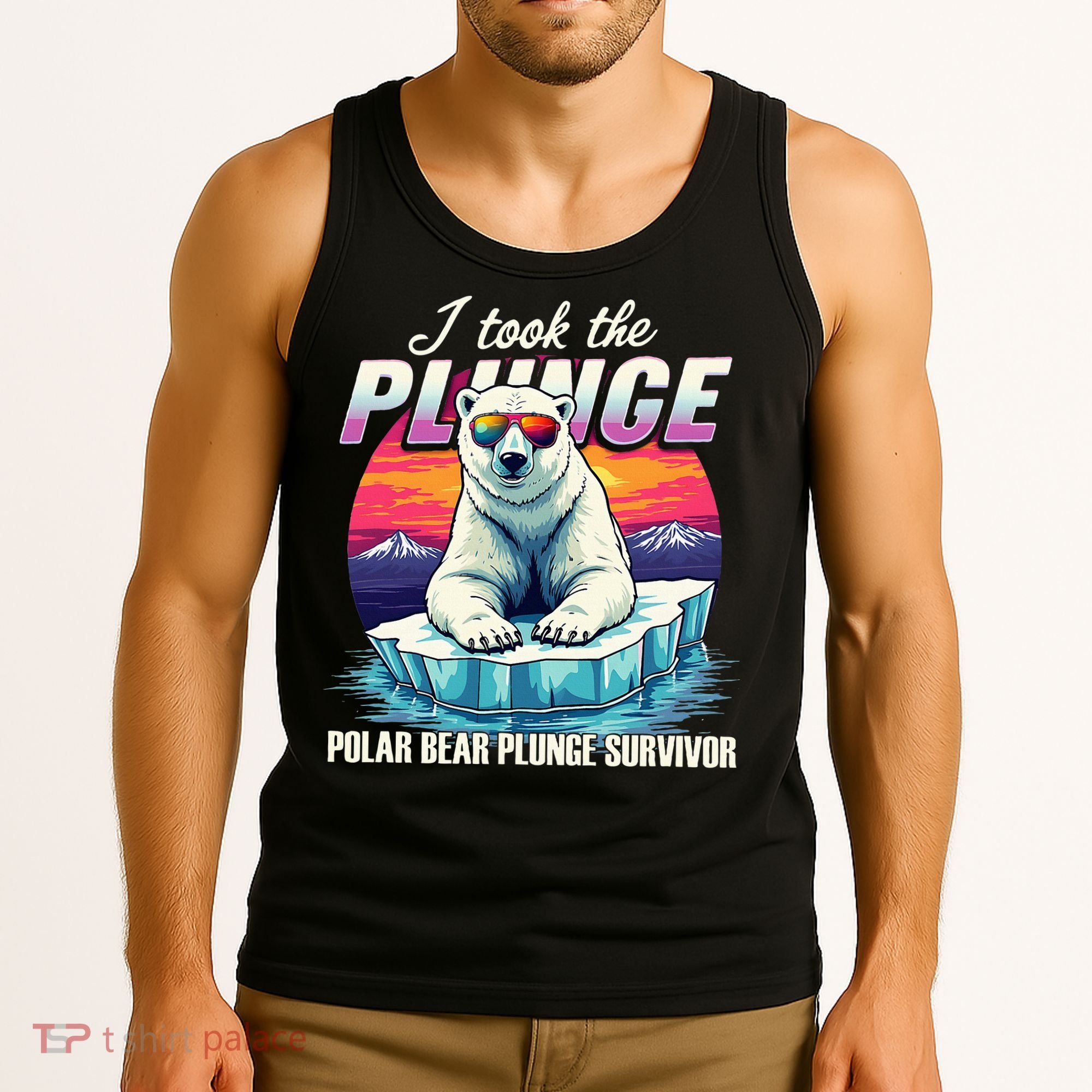 Polar Bear Plunge Survivor Fun Winter Adventurers Apparel Tank Top