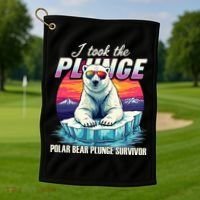 Polar Bear Plunge Survivor Fun Winter Adventurers Apparel Golf Towel thumb 1