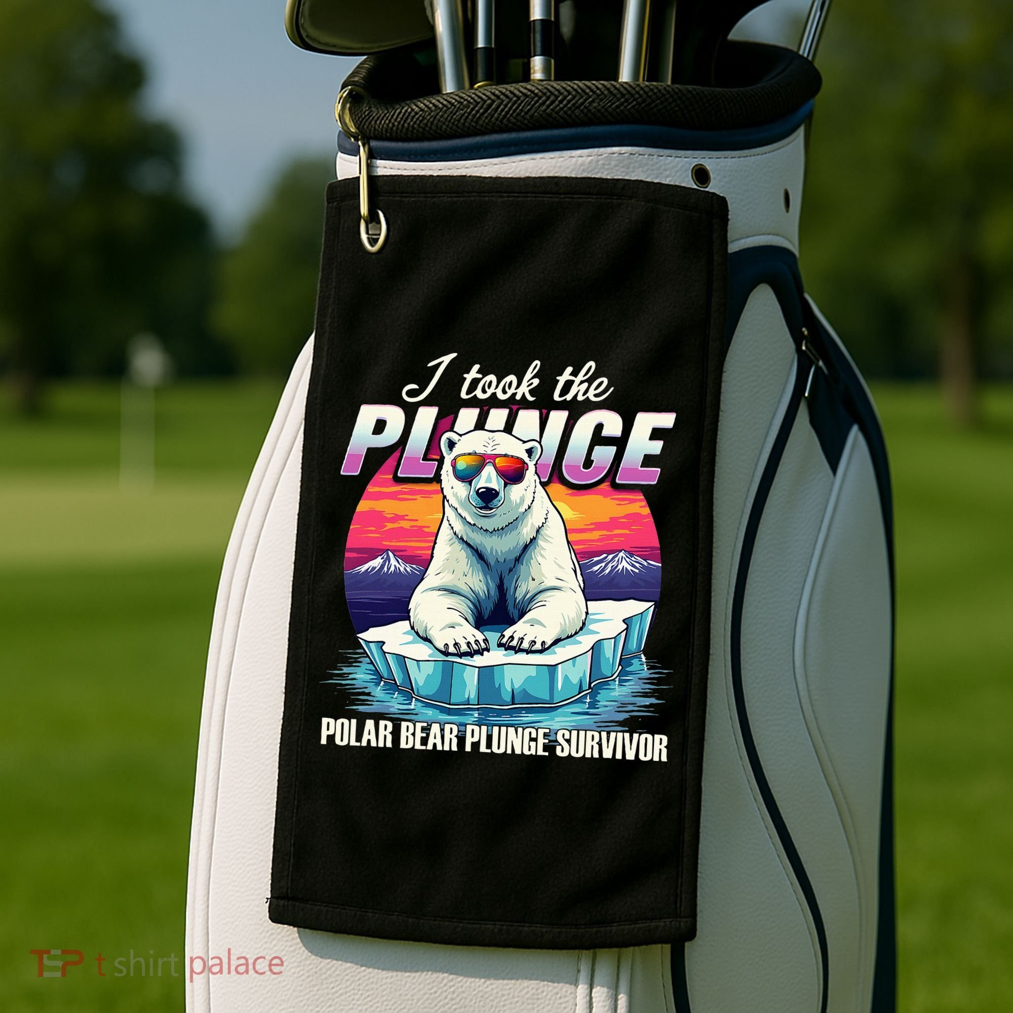 Polar Bear Plunge Survivor Fun Winter Adventurers Apparel Golf Towel