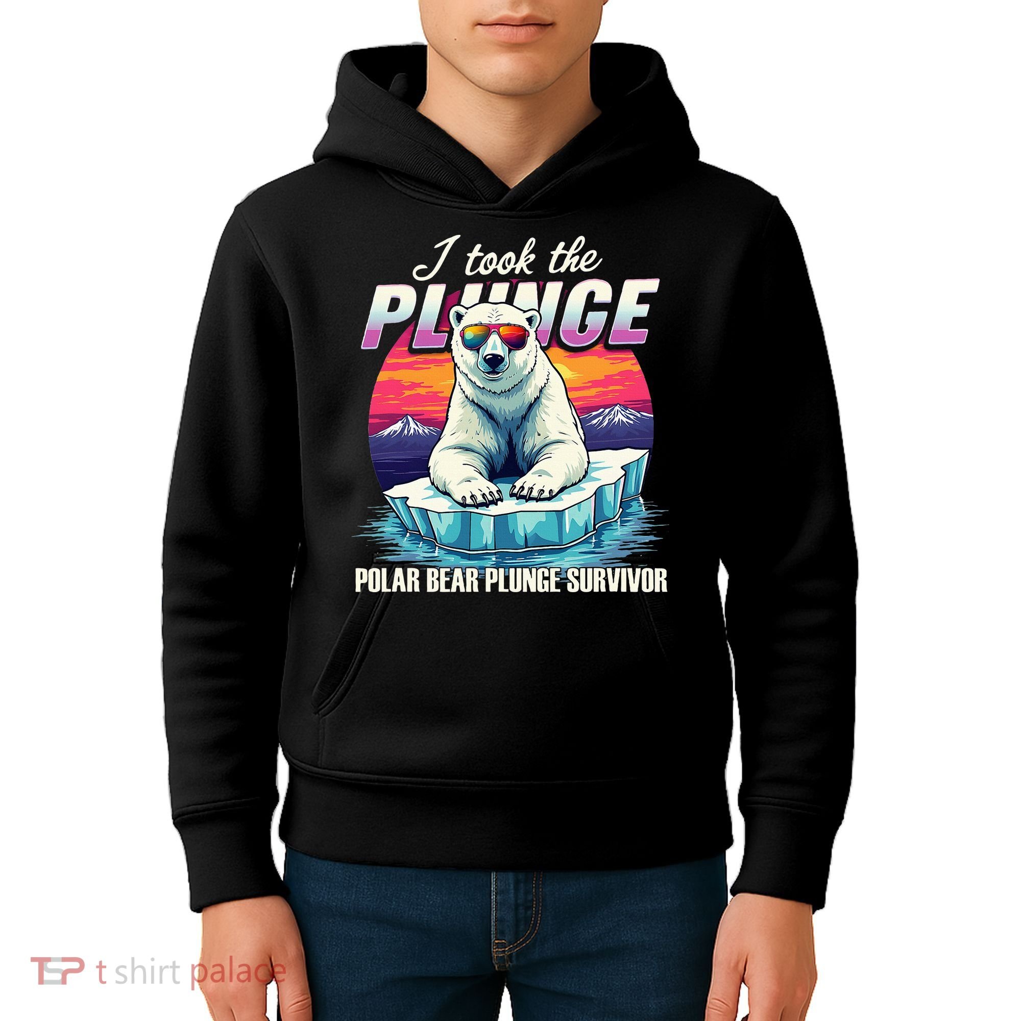 Polar Bear Plunge Survivor Fun Winter Adventurers Apparel Kids Hoodie