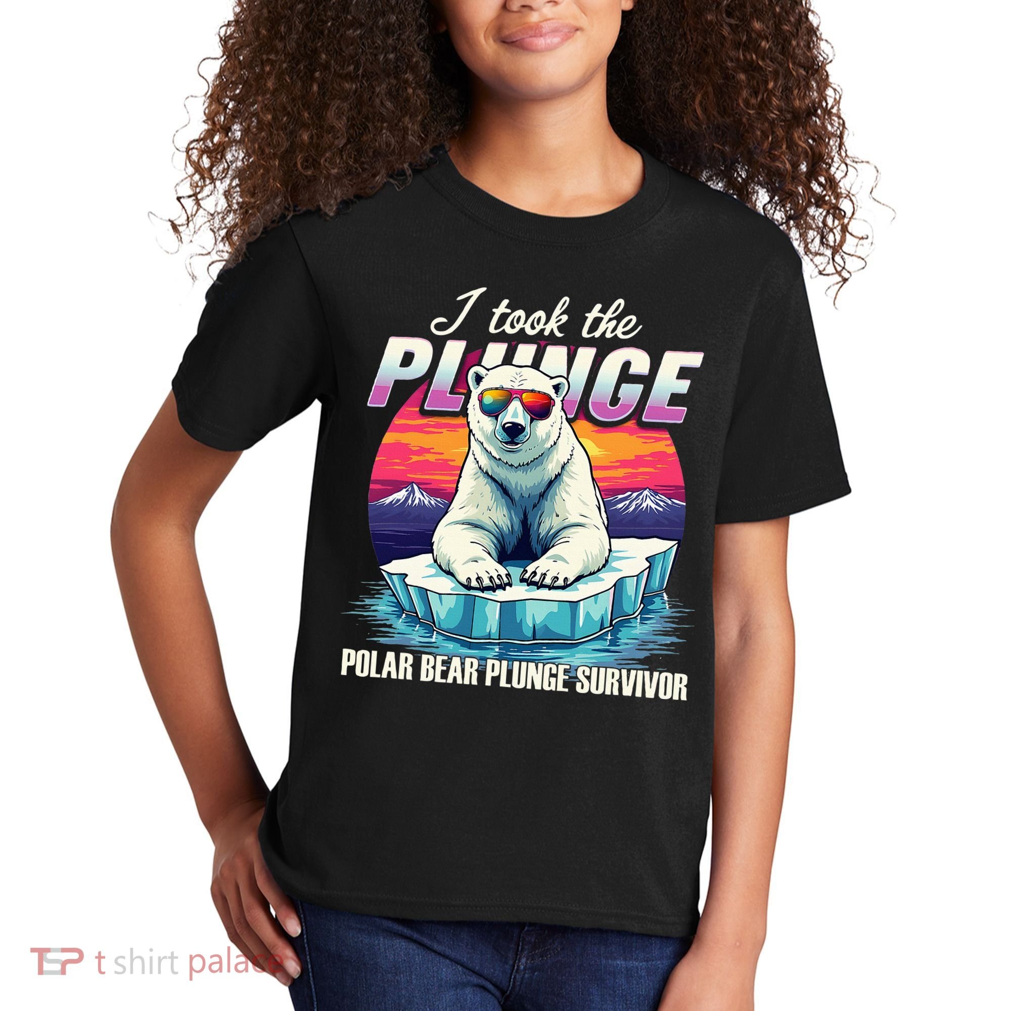 Polar Bear Plunge Survivor Fun Winter Adventurers Apparel Kids T-Shirt