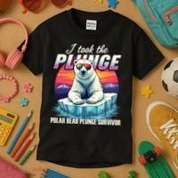 Polar Bear Plunge Survivor Fun Winter Adventurers Apparel Kids T-Shirt thumb 3