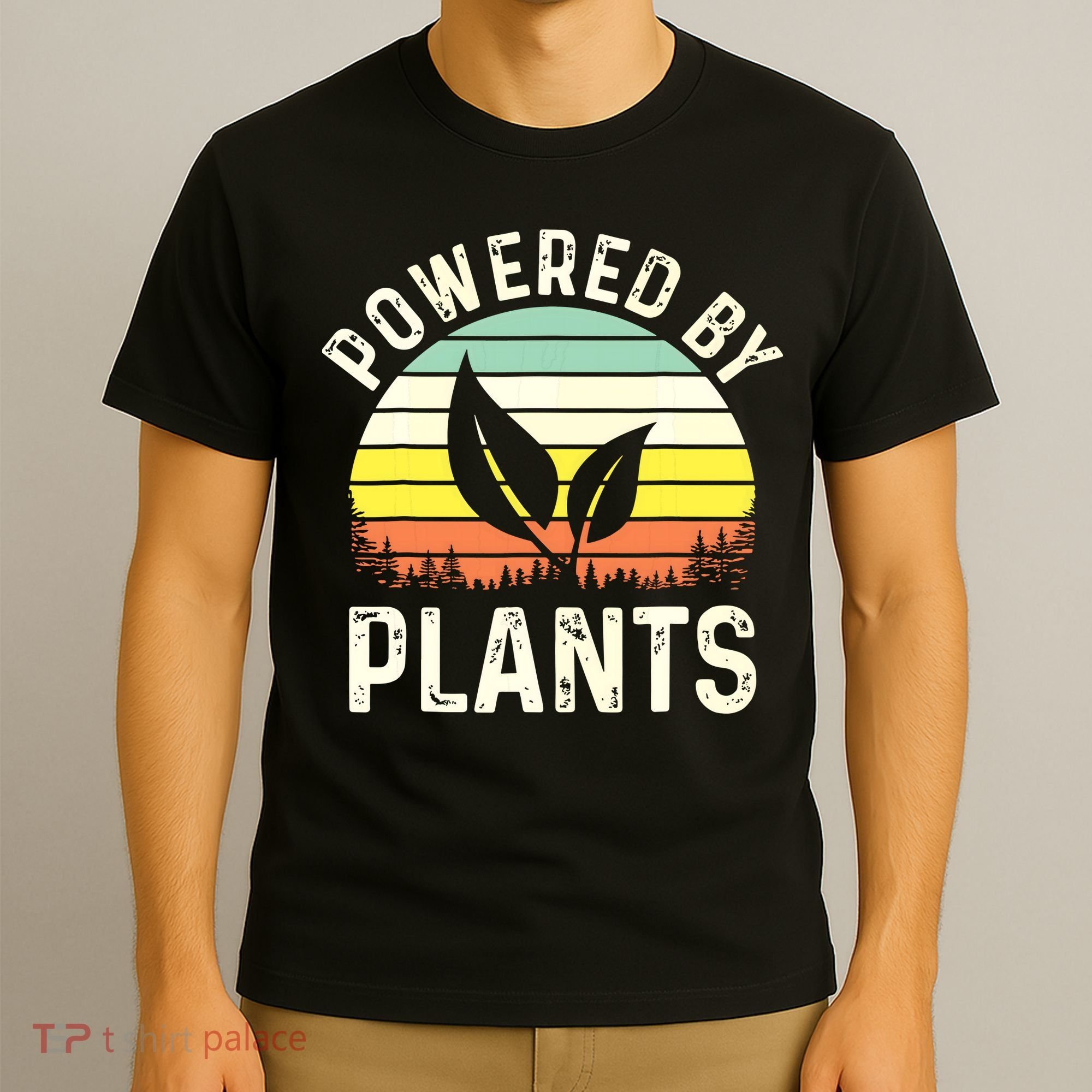 Powered By Plants Veggie Vegan Gardening T-Shirt