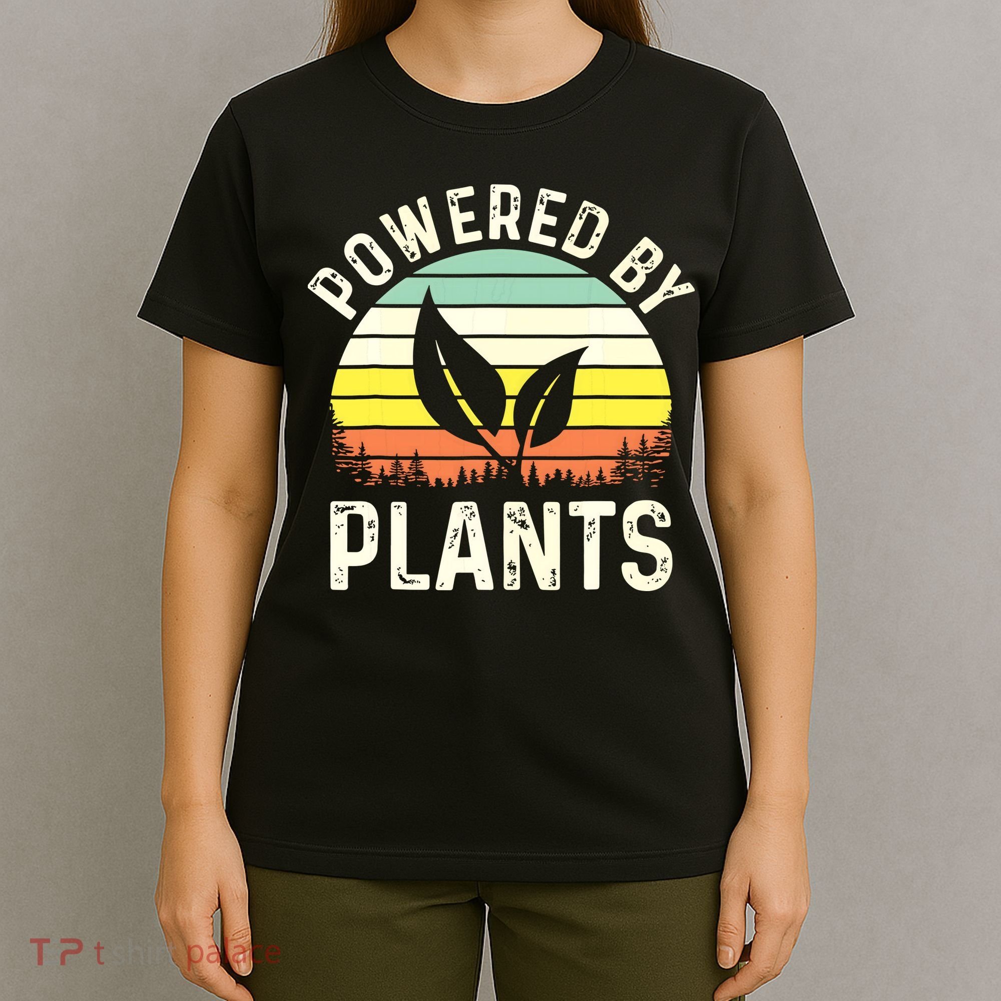 Powered By Plants Veggie Vegan Gardening T-Shirt