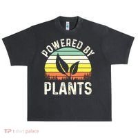 Powered By Plants Veggie Vegan Gardening Urban Oversized Heavyweight T-Shirt thumb 0