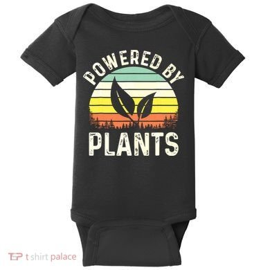 Powered By Plants Veggie Vegan Gardening Baby Bodysuit