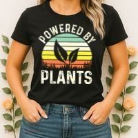 Powered By Plants Veggie Vegan Gardening Women's T-Shirt thumb 2