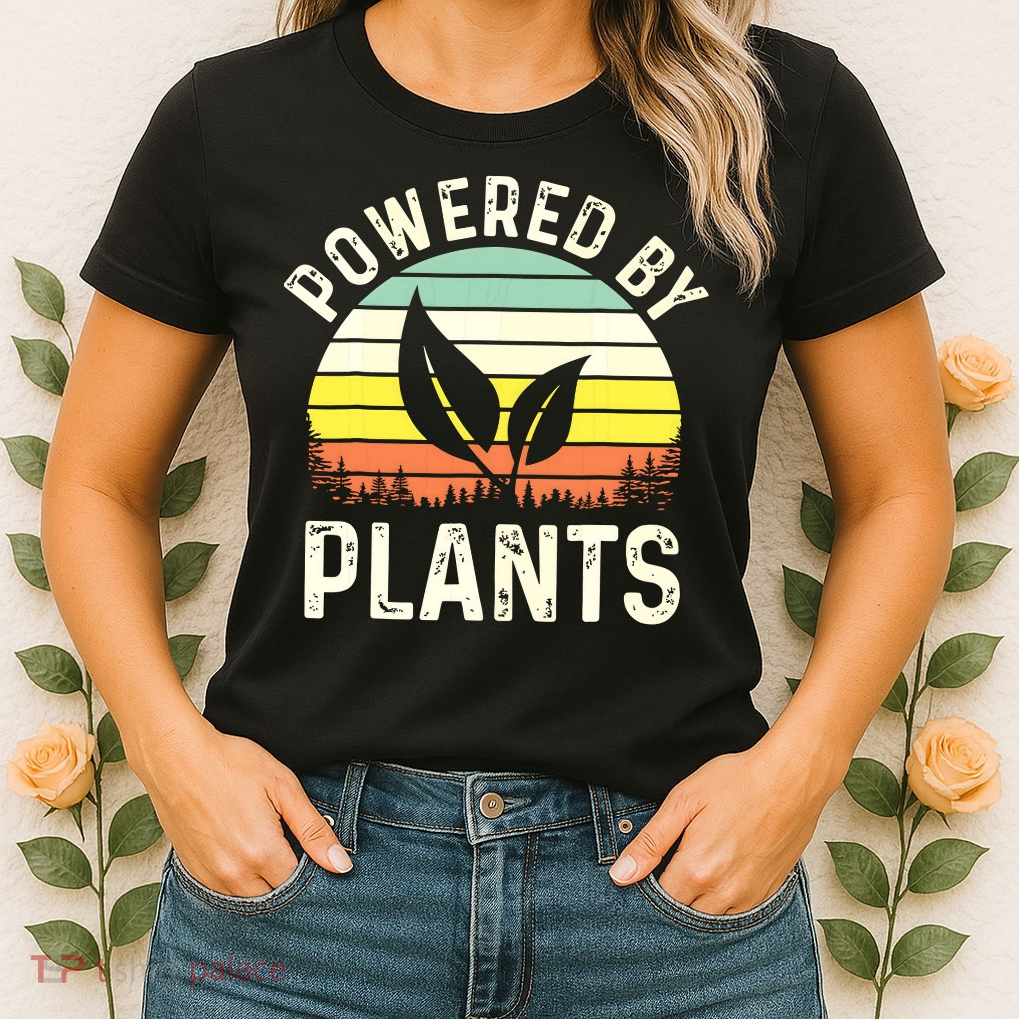 Powered By Plants Veggie Vegan Gardening Women's T-Shirt