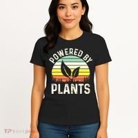 Powered By Plants Veggie Vegan Gardening Women's T-Shirt thumb 4