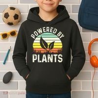 Powered By Plants Veggie Vegan Gardening Kids Hoodie thumb 2