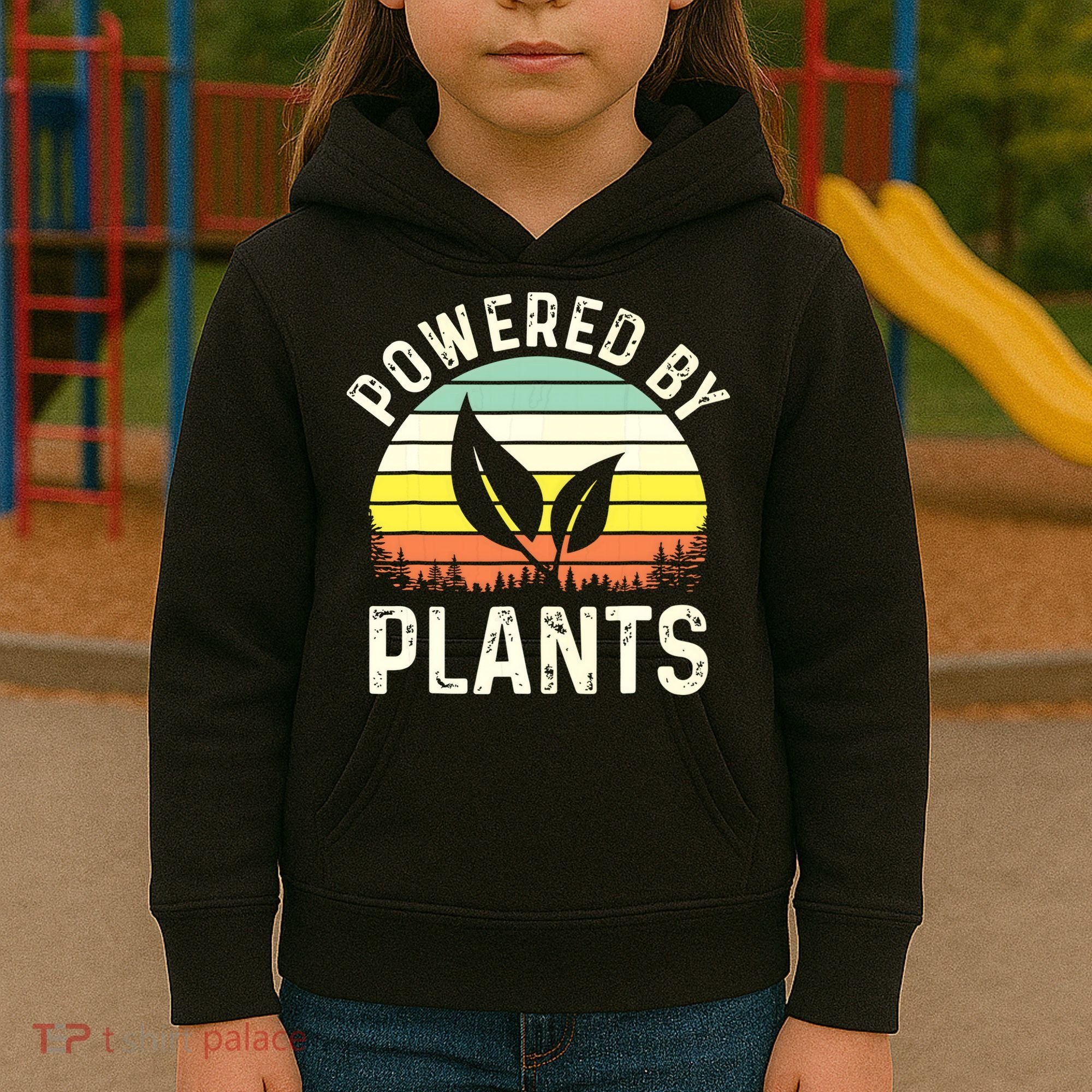 Powered By Plants Veggie Vegan Gardening Kids Hoodie