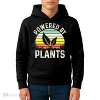 Powered By Plants Veggie Vegan Gardening Kids Hoodie thumb 4