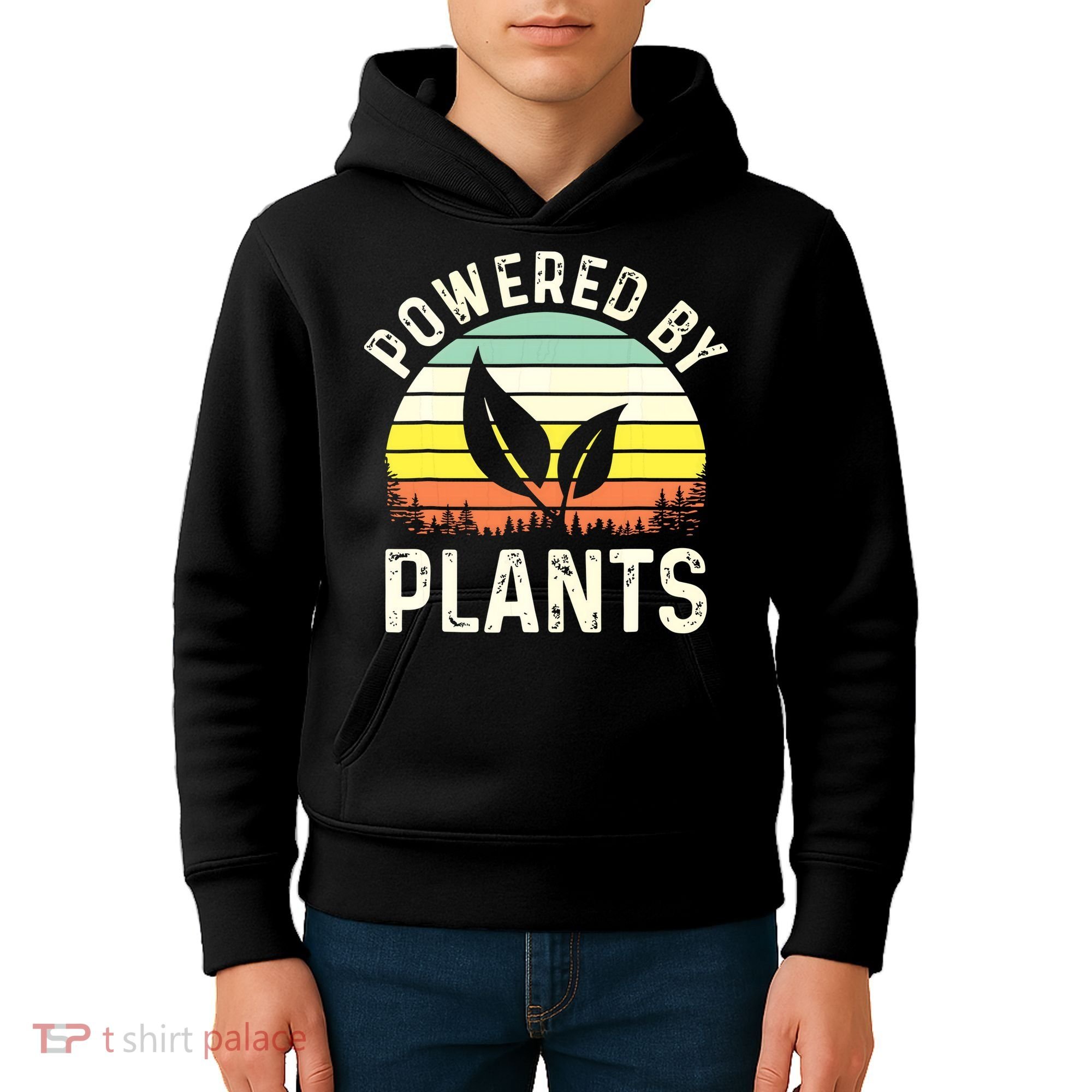 Powered By Plants Veggie Vegan Gardening Kids Hoodie