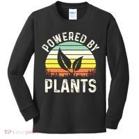 Powered By Plants Veggie Vegan Gardening Kids Long Sleeve Shirt thumb 0