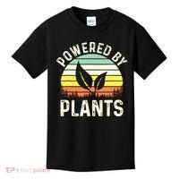 Powered By Plants Veggie Vegan Gardening Kids T-Shirt thumb 0