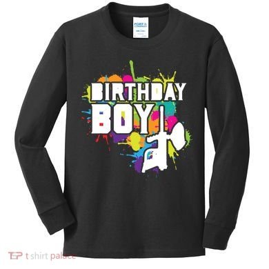 Paintball Birthday Party Theme Kids Long Sleeve Shirt