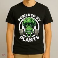 Powered By Plants Vegan Athlete Vegan Gym Vegan Bodybuilding T-Shirt thumb 3