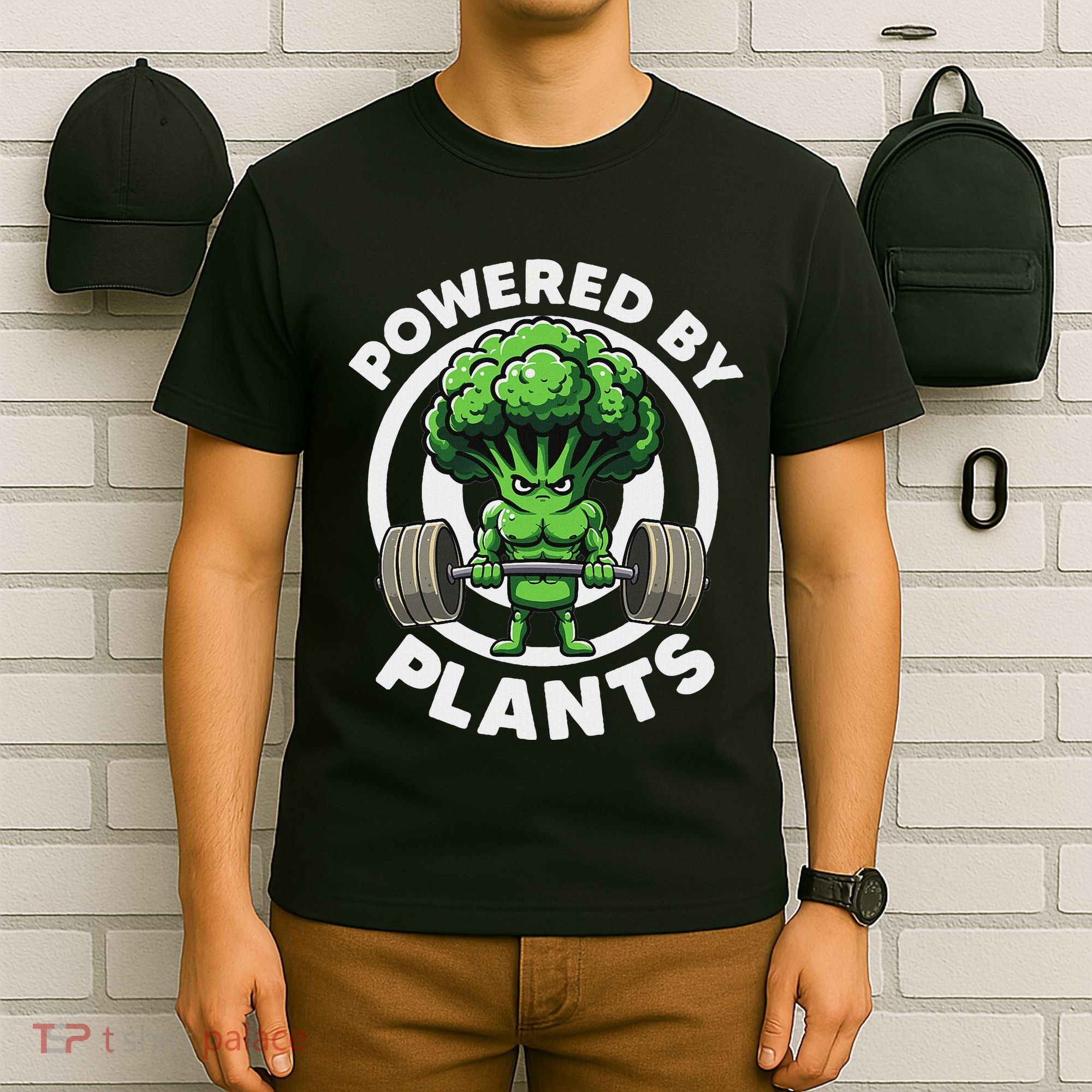 Powered By Plants Vegan Athlete Vegan Gym Vegan Bodybuilding T-Shirt