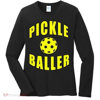 Pickle Baller Pickleball Player Design Women's Long Sleeve Shirt