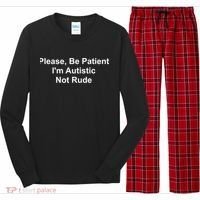Please Be Patient Im Autistic Not Rude Long Sleeve Pajama Set thumb 0