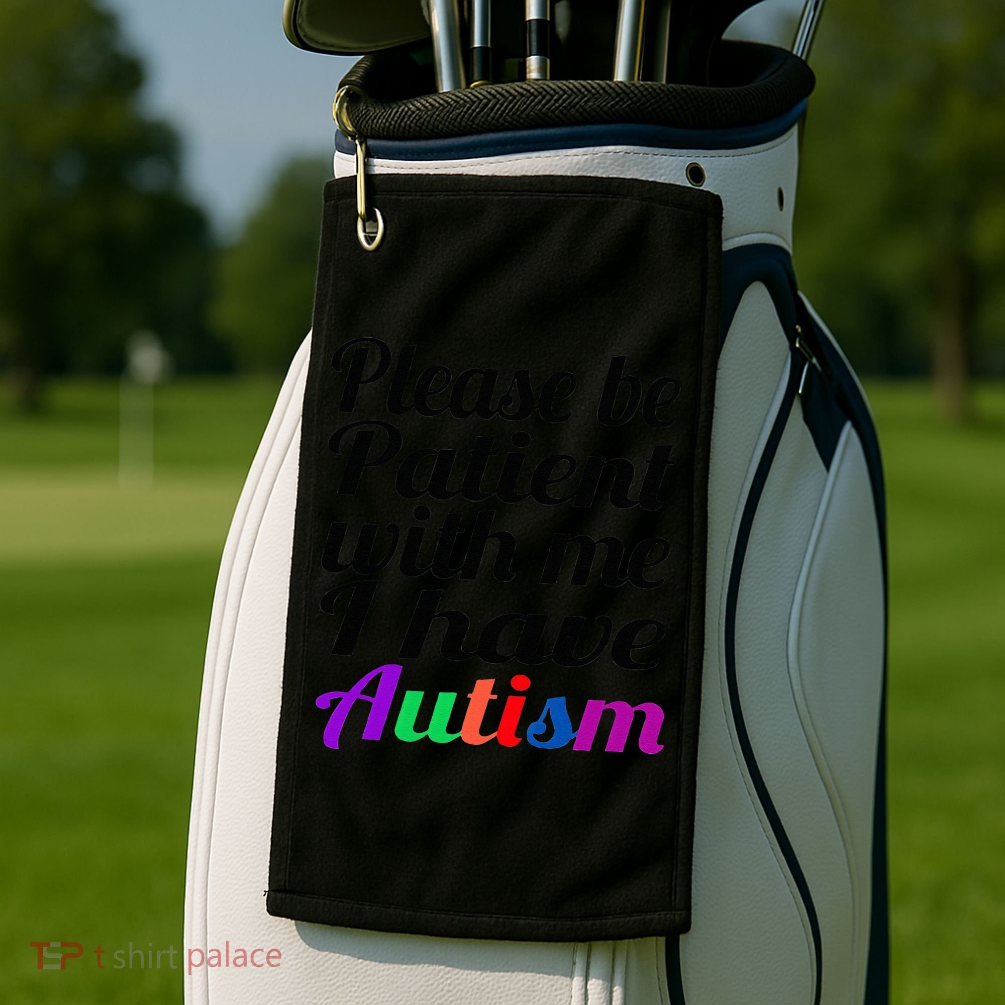 Please Be Patient With Me I Have Autism Golf Towel