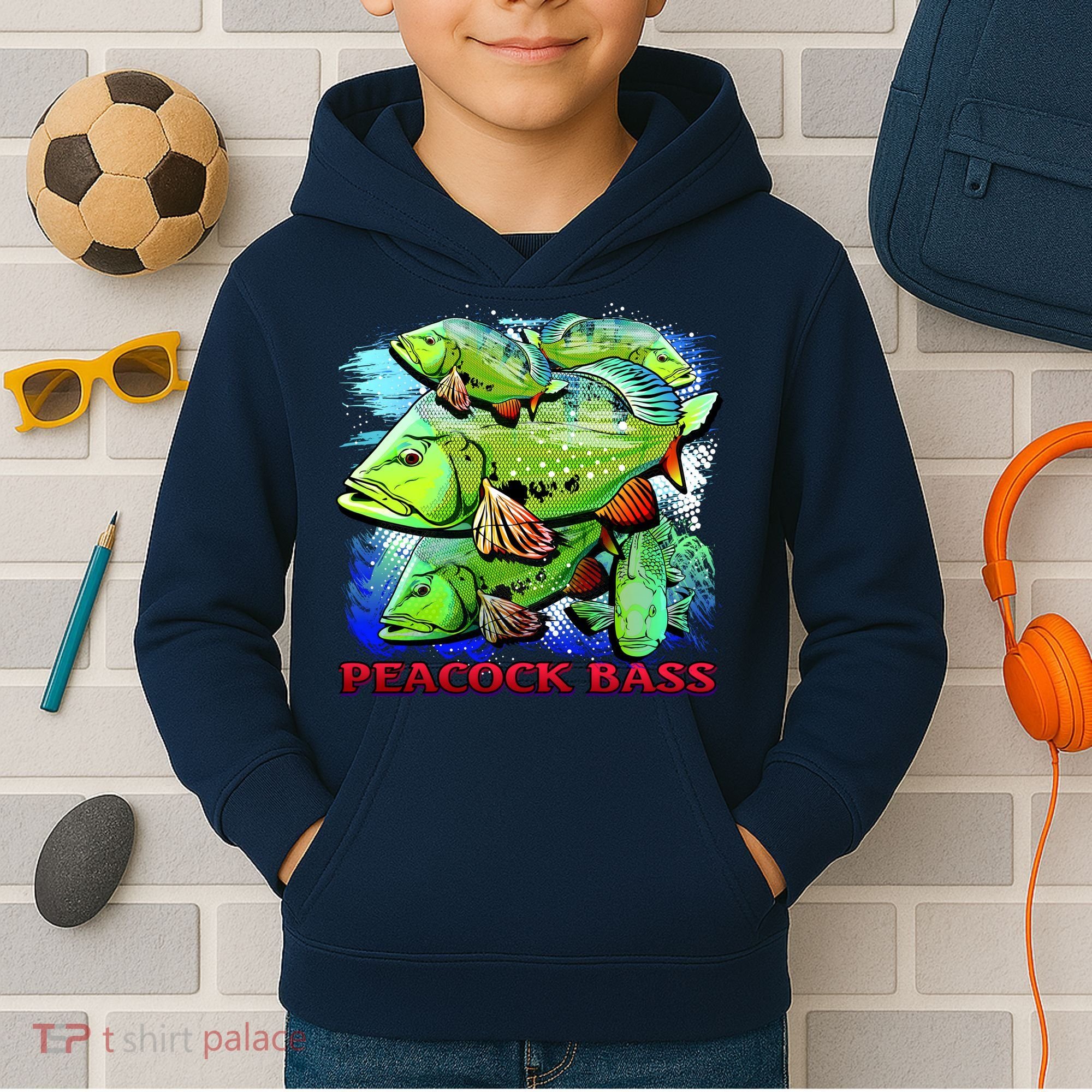 Peacock Bass Kids Hoodie