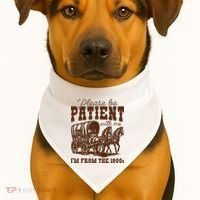Please Be Patient With Me IM From The 1900s USA-Made Doggie Bandana thumb 1