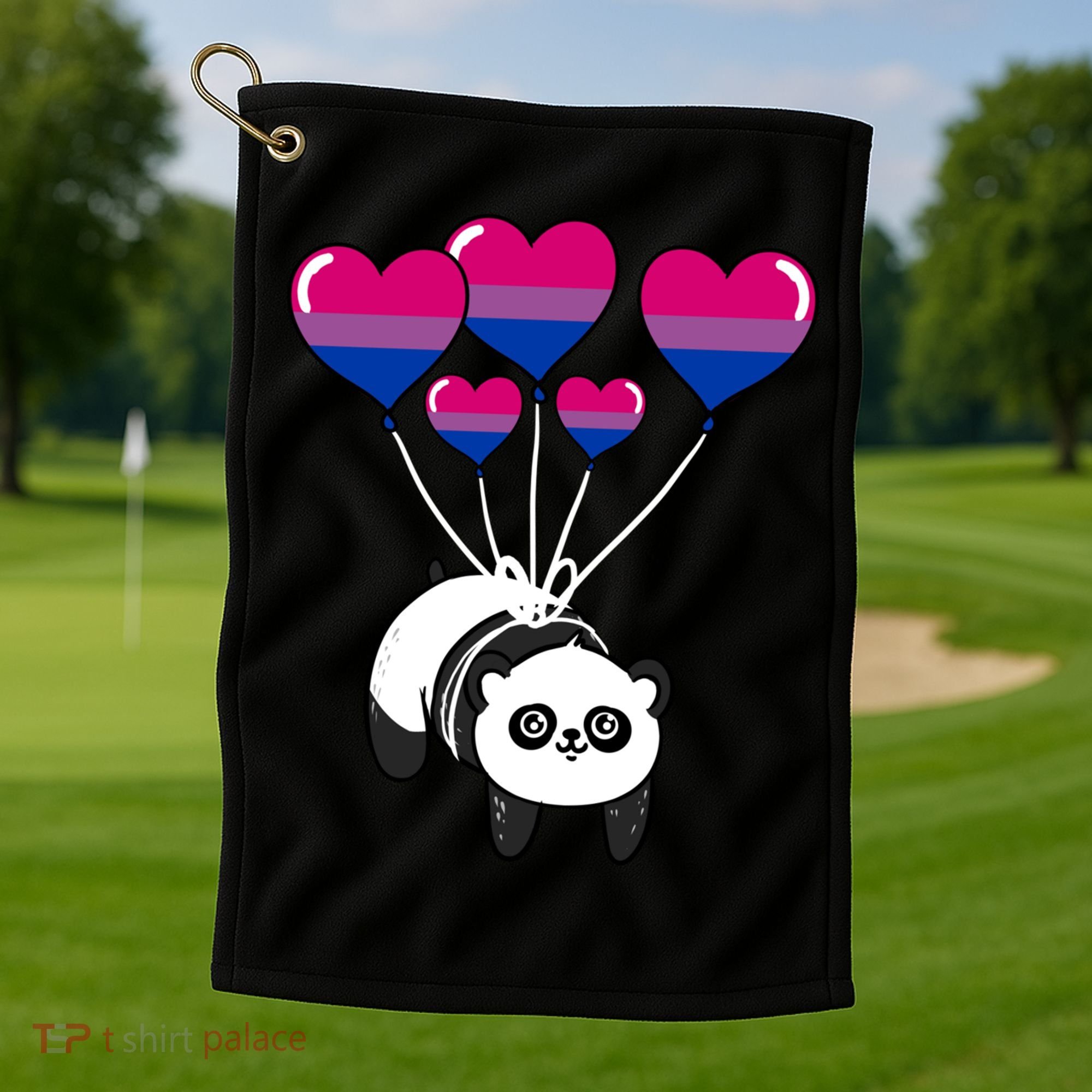 Panda Bisexual Pride Gift Golf Towel