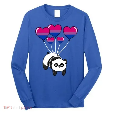 Panda Bisexual Pride Gift Long Sleeve Shirt