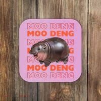 Pygmy Bouncy Pig In Thai Costume Moo Deng Coaster thumb 0