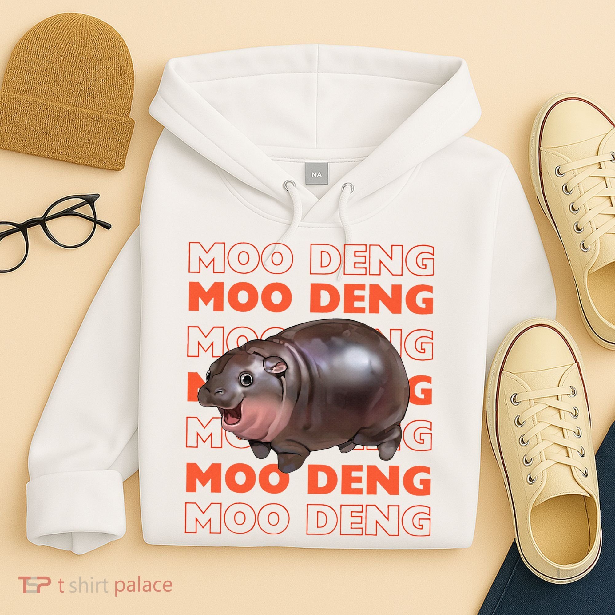 Pygmy Bouncy Pig In Thai Costume Moo Deng Hoodie