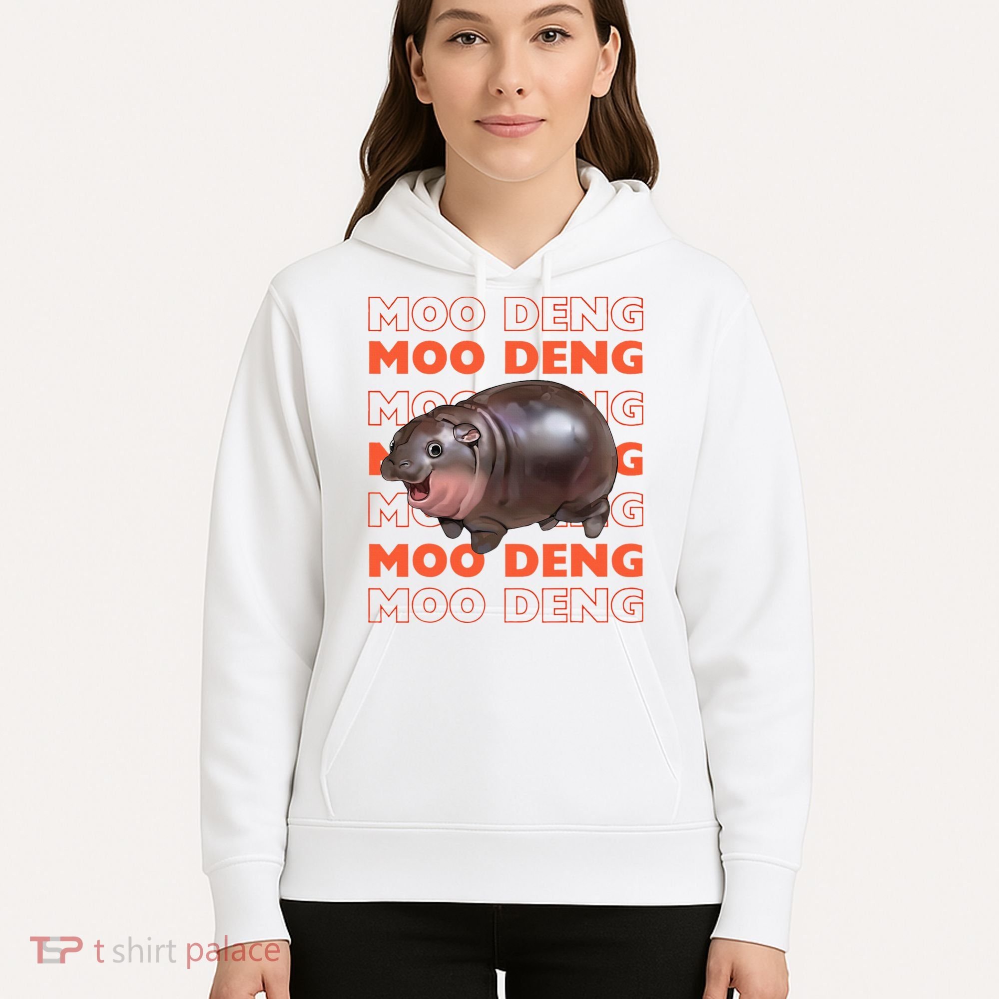Pygmy Bouncy Pig In Thai Costume Moo Deng Hoodie